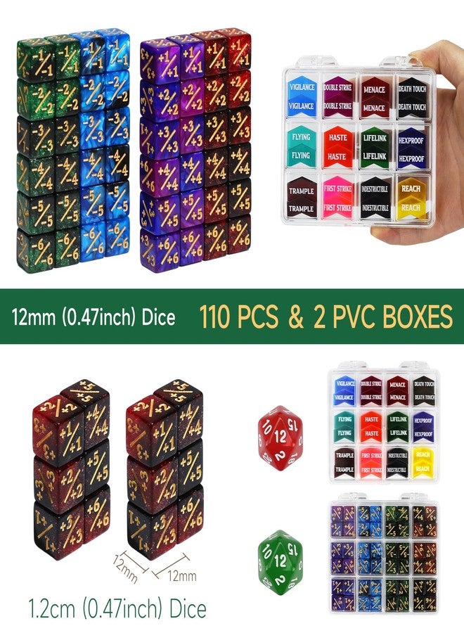 FourDragons 110 Pieces MTG Abilities Keyword Tokens 12mm Dice Counters Set for Magic The Gatering, MTG Life Counter Buff Tokens with Box, Compatible with TCG CCG Magic Card Games Accessories - Image 3